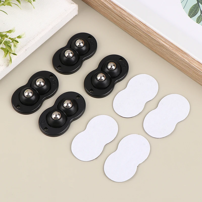 

1/4Pcs Punch-Free Self Adhesive Universal Ball Pulley Home Can Move Steel Ball