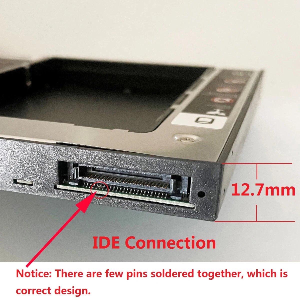 

NIGUDEYANG 2nd 12.7mm IDE to SATA Hard Drive HDD Optical bay Caddy Frame Bracket for Dell Inspiron 700m 710m