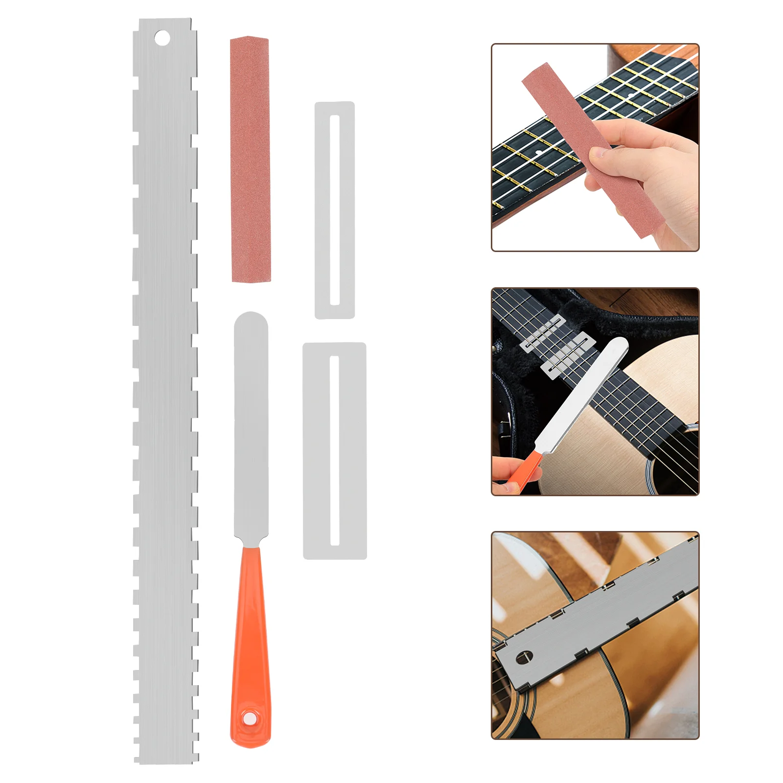 

1 Set Guitar Fret File Guitar Repair Supply Convenient Practical Measuring Ruler Bass Grinding Gaskets for Guitar