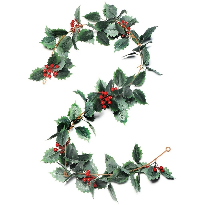 

Valentines Garland Easter Garland Christmas Garland Winter Red Berries Holiday Decoration Holly Leaves Garland