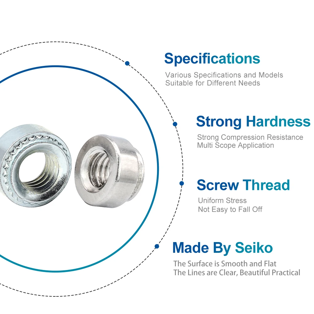 10-60 шт. самоходная клинч-гайка 304 нержавеющая сталь оцинкованная Болтовая гайка M3
