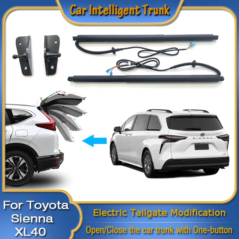 

Для Toyota Sienna XL40 2020 ~ 2023, открытие багажника автомобиля, электрическая всасывающая задняя дверь, Интеллектуальный подъемник задних ворот, распорка, модификация