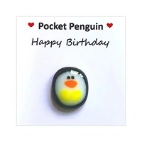 a little pocket penguin hug little penguin hugs glass ornament cute animal ornament with greeting cards penguin gift decoration