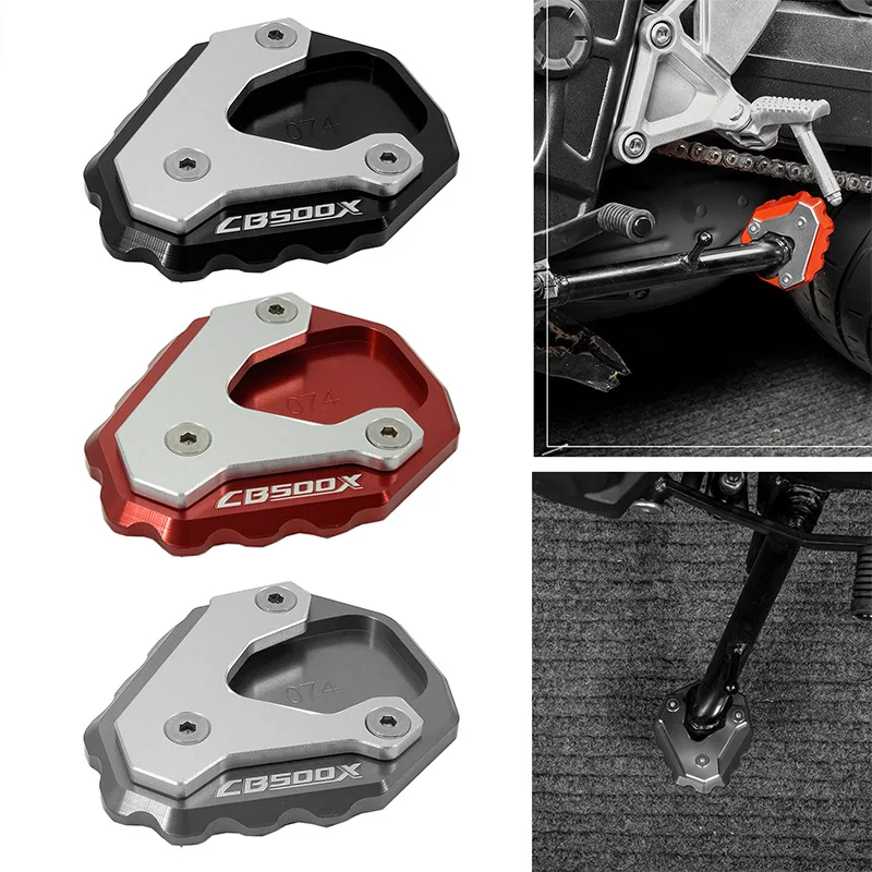 Motorcycle Side Stand Enlarge Kickstand Extension Plate Pad CNC Aluminum for Honda CB500X/F CB400X CB400F