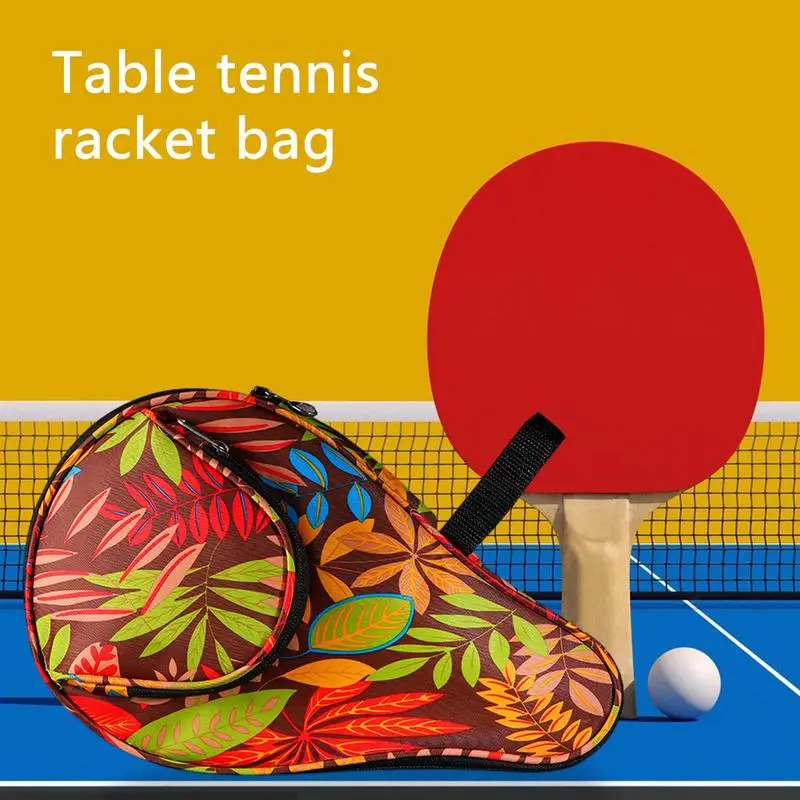 

Colorful Table Tennis Racket Case Table Tennis Paddle Bag Elastic Sports Containers Bag With An Independent Sport Ball Bag