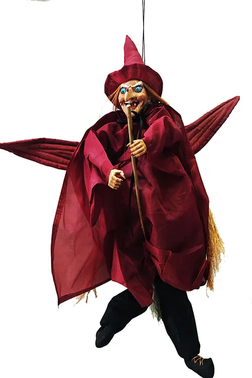 

Halloween Flapping Wing Voiced light Sensor Burgundy Color Witch Ergonomic Design Practical Products