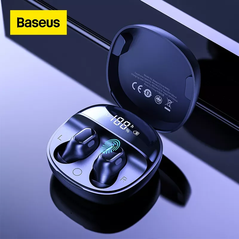 

Baseus WM01 Plus Wireless Headphones TWS Bluetooth 5.0 Earphones Stereo Sports Waterproof Headsets with LED Digital Display
