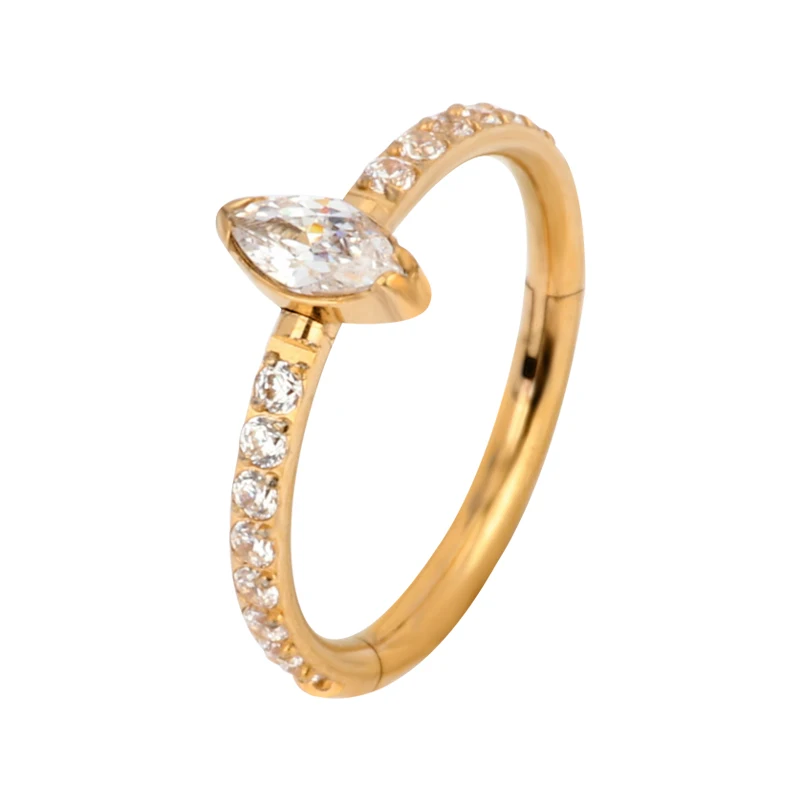 

ASTM F136 Titanium CZ Pave Side Center Hinged Segment Hoop Rings Nose Ring Clicker PIERC Labret Ear Tragus Piercing Body Jewelry