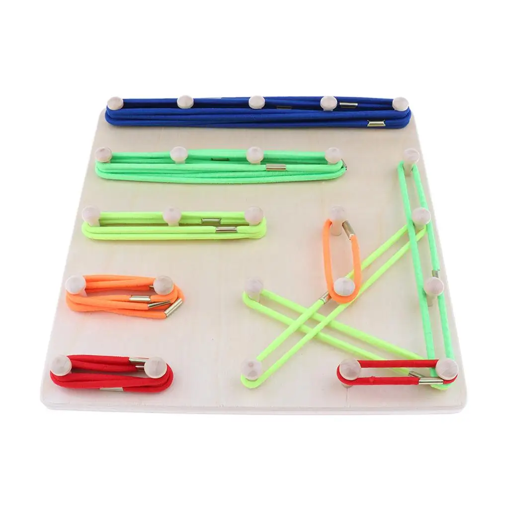 

Montessori Wooden Kids Children Toy Geoboard Graphical Educational Toys with