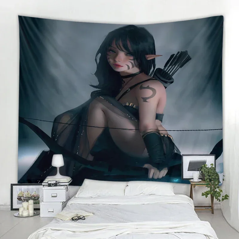 Ghost Blade By Wlop красивая девушка гобелен фоновое украшение настенное общежитие