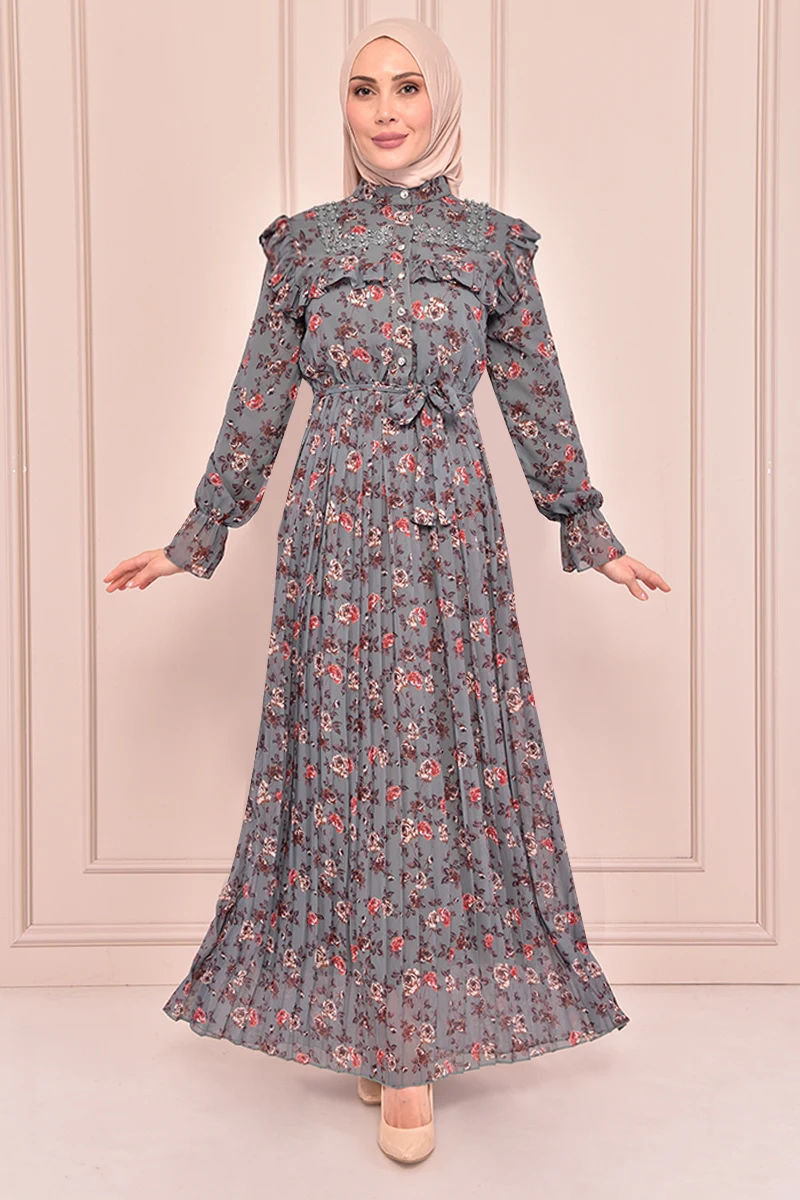 

Pleated Chiffon Dress The Mint TKN3400