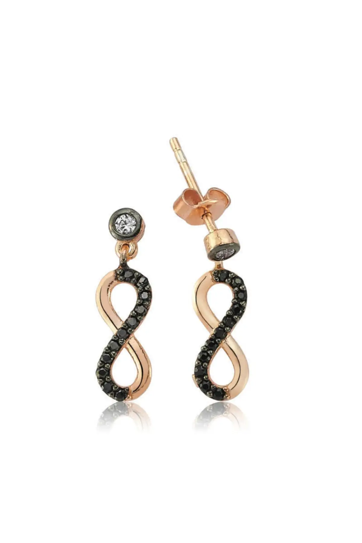 

Women's Rose Infinity Studded Silver Earrings