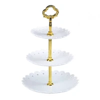 3 tier cake stand afternoon tea wedding plates party tableware new bakeware plastic tray display rack cake decorating tools