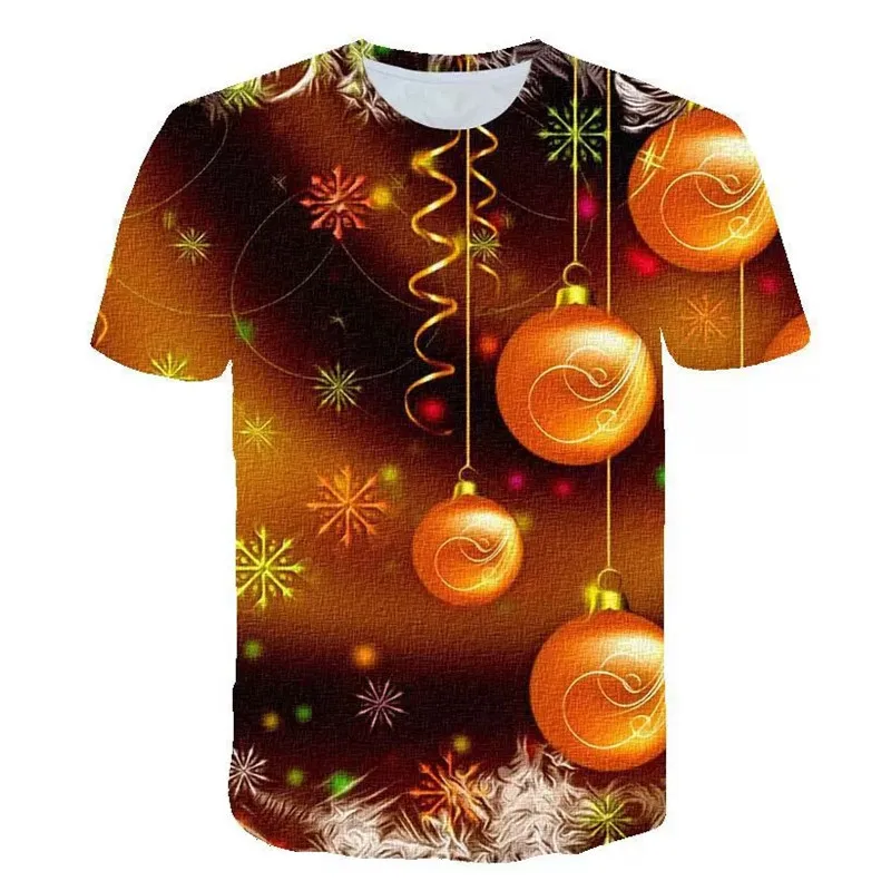 

Christmas Scene Pattern Fashion Men's Party 3D HD Printed T-shirt Short Sleeve New Round Neck Shirt For Summer Festive Season6XL