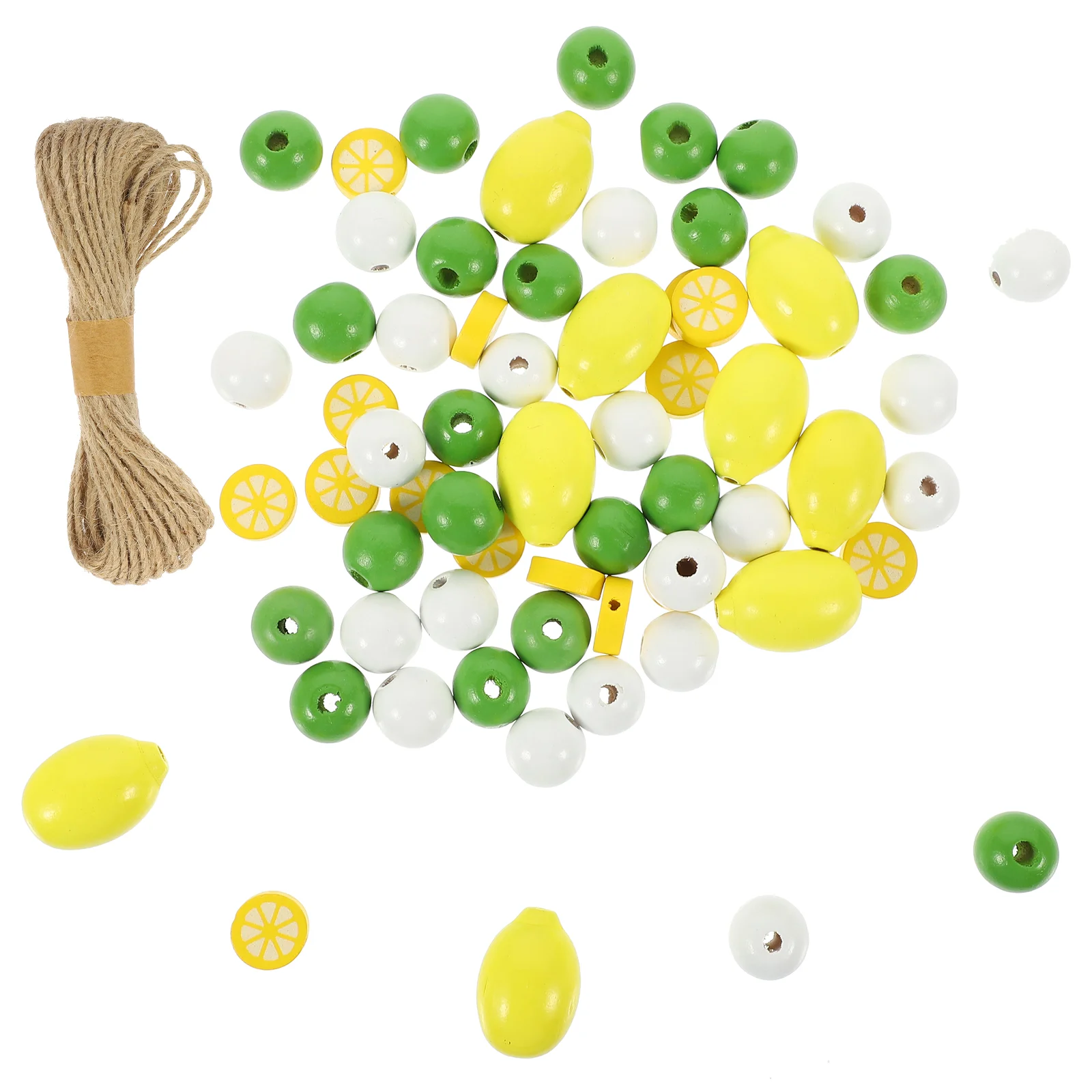 

Color Painted Loose Beads Lemon Decor Prayer Bohemia DIY Craft Fruit Garland Crafts