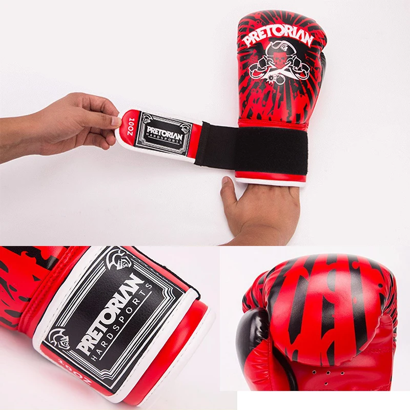 Новые Pretorian 10 унций 12 боксерские перчатки Muay Thai MMA Fitness Jujitsu из искусственной кожи