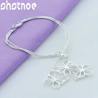 925 sterling silver hollow three butterflies chain bracelet for women party engagement wedding gift fashion charm jewelry