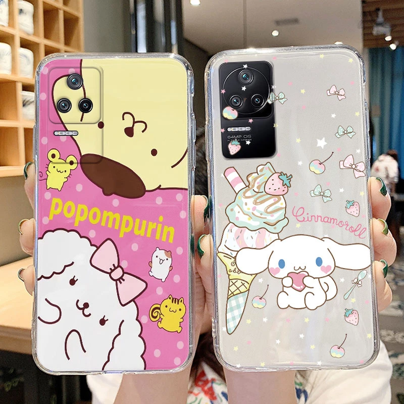 Милый чехол Kuromi Hello Kitty для Poco F4 PocoF4 F 4 мультяшный мягкий прозрачный телефона Xiaomi