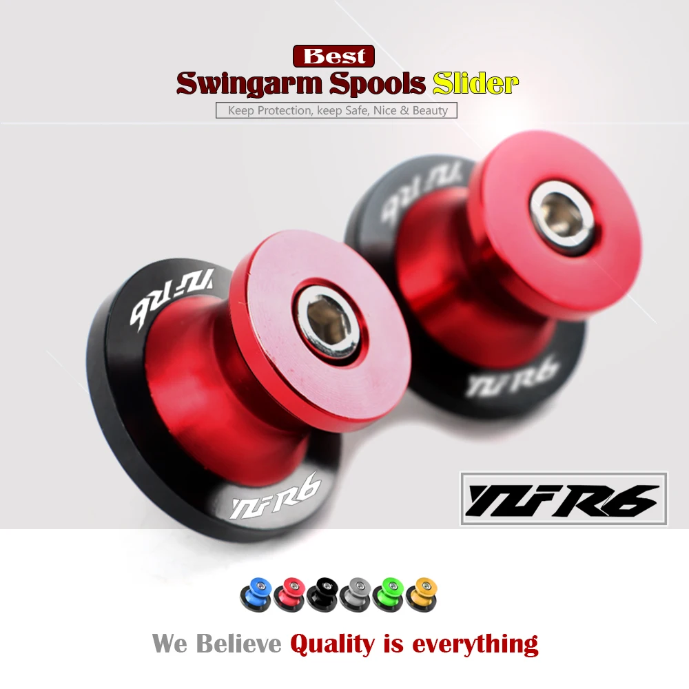 

6MM Motorcycle Stand Screws YZF-R6 CNC Swingarm Slider Spools FOR YAMAHA YZFR6 YZF R6 1999-2021 2020 2019 2018 2017 2016 2015