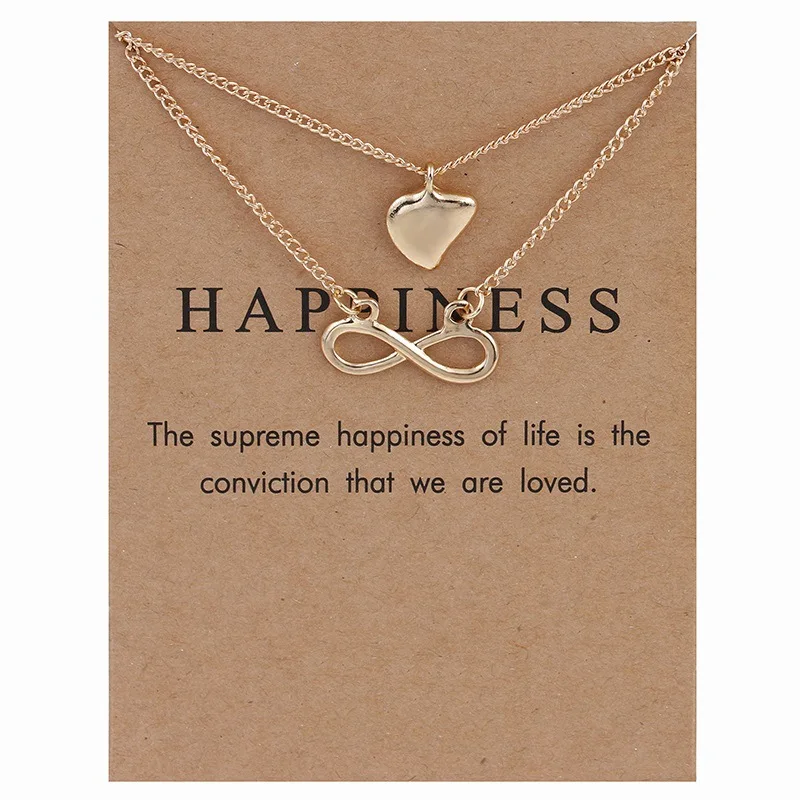 Корейская бижутерия Двухслойное ожерелье из сплава с кулоном в виде черепа совы