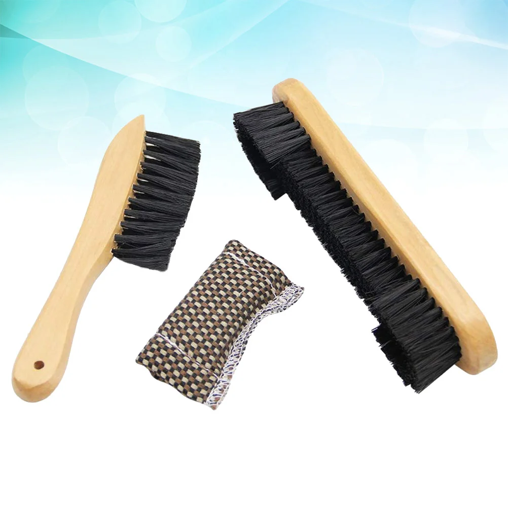 

3 Pcs in 1 Set Billiard Table and Rail Brush Wooden Handle Pool Table Cleanning Tool Wipe Cloth Sheet Billiard Snooker and Pool