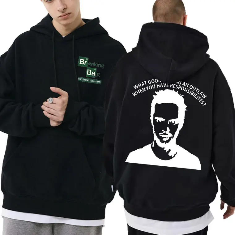 

Breaking Bad Jesse Pinkman Print Hoodie Long Sleeve Men Women What Good Is Being An Outlaw When You Have Pesponsibilitrs Hoodies