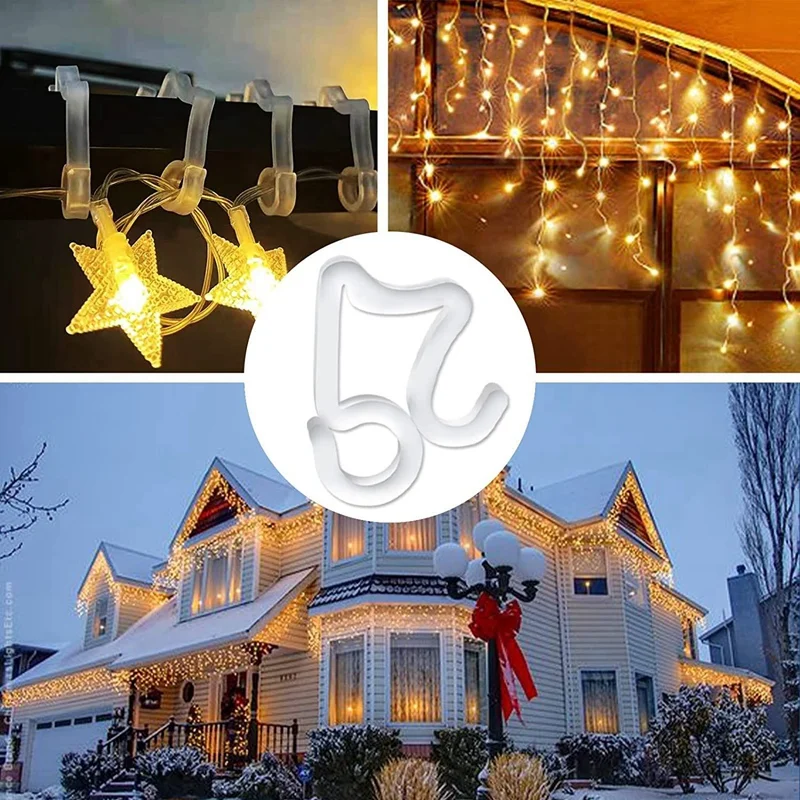 

Christmas Light Clips Outdoor, 100 Pack Holiday Light Clips, For Outside String Lights Hanging Roof Icicle Lights
