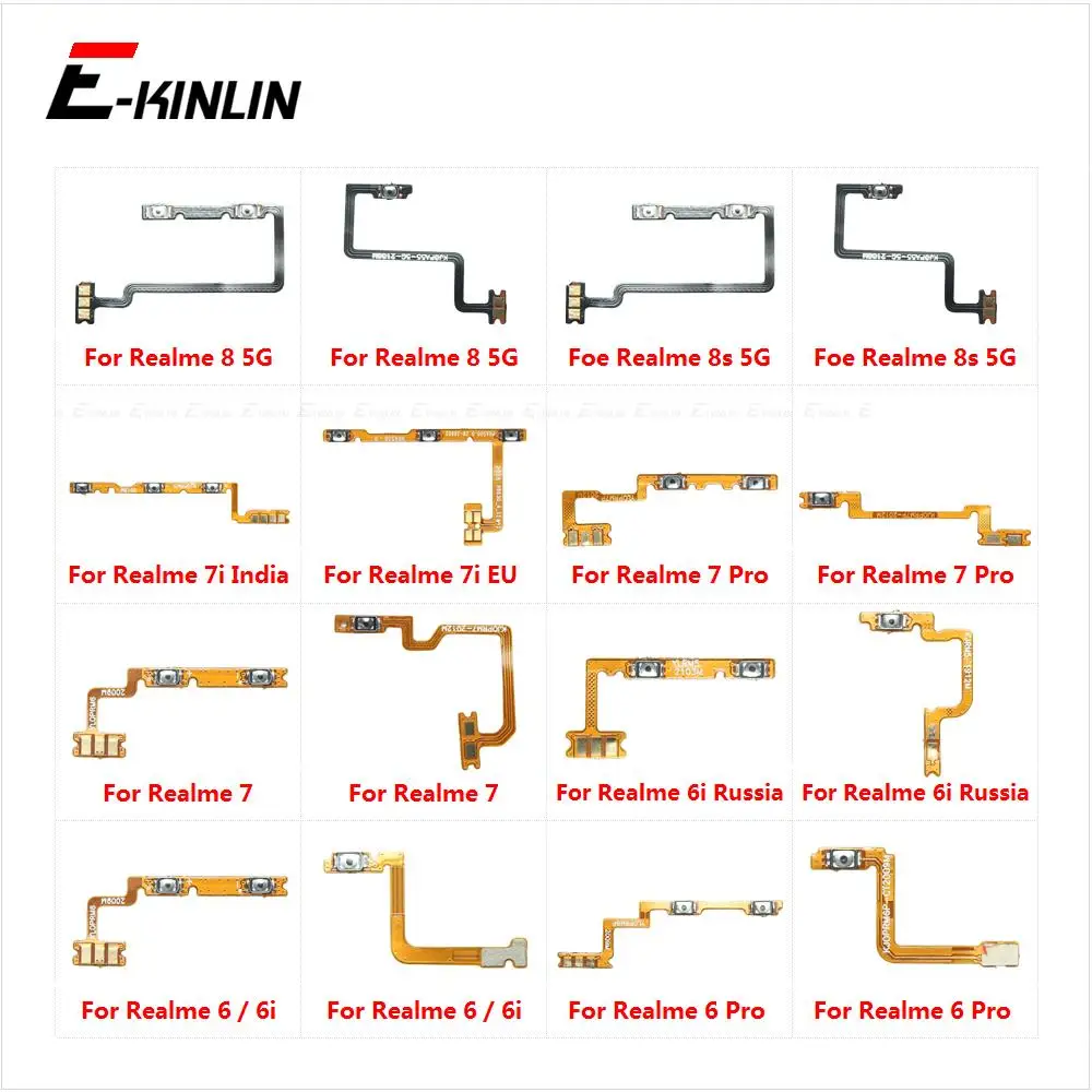 Power ON OFF Mute Switch Control Key Volume Button Flex Cable For OPPO Realme 8 8s 8i 7i 7 6i 6 Pro Replacement Parts