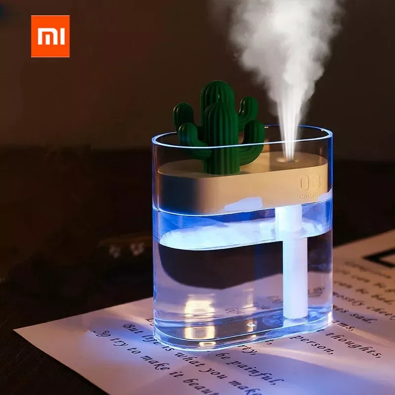 

XIAOMI 319 Clear Cactus Ultrasonic Air Humidifier 160ML Color Light USB Air Purifier Anion Mist Maker Water Atomizer Humidifiers