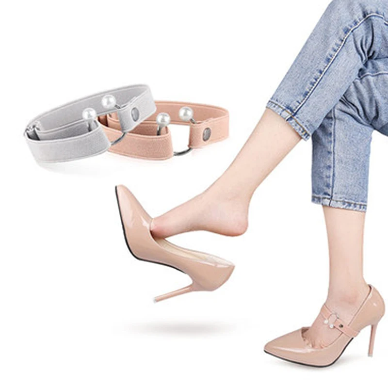 

1Pair High Heels Elastic Belt Anti-Drop Heel High Heels With Laces Beam Shoelaces Elastic Band Laces Shoelace Straps Shoe Access