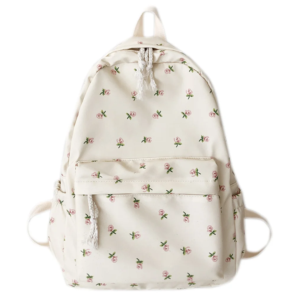 

Korean Student School Backpack Floral White School Bags For Teenage Girls Cute Women's backpack brand Book Bag Nylon Ruckk