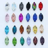 all size 24 colors navette crystal glass flatback sew on rhinestone stones montees silver claw button for jewelry diy garment
