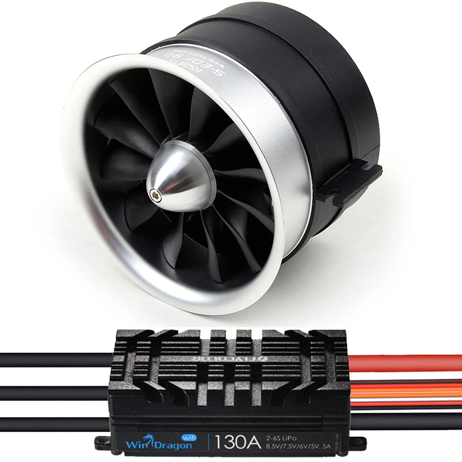 

90mm EDF With 130A ESC Semimetallic-Electric Ducted Fan 6S 1550KV 3.7kg thrust for RC Airplane
