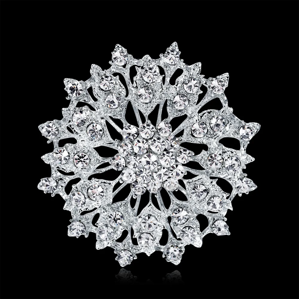 Korean Luxury Alloy Silver Plated Rhinestone Brooches брошь женская Weddings Party Casual Brooch Pins Gifts