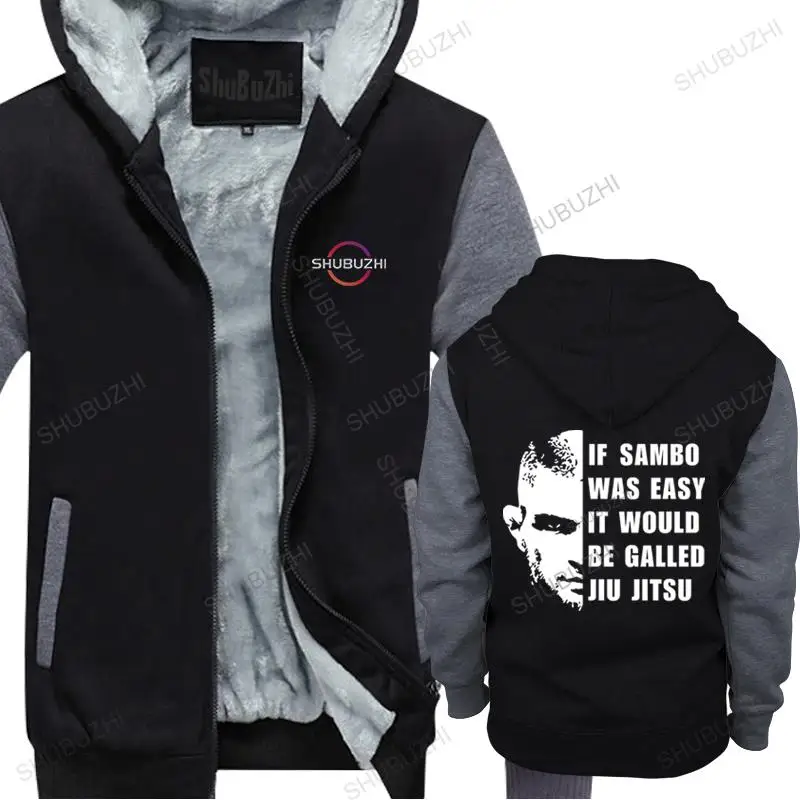 

Men Cotton hoody winter Brand hooded jacket Khabib If Sambo Was Easy It Would Be Called Jiu Jitsu man fashion thick hoodies