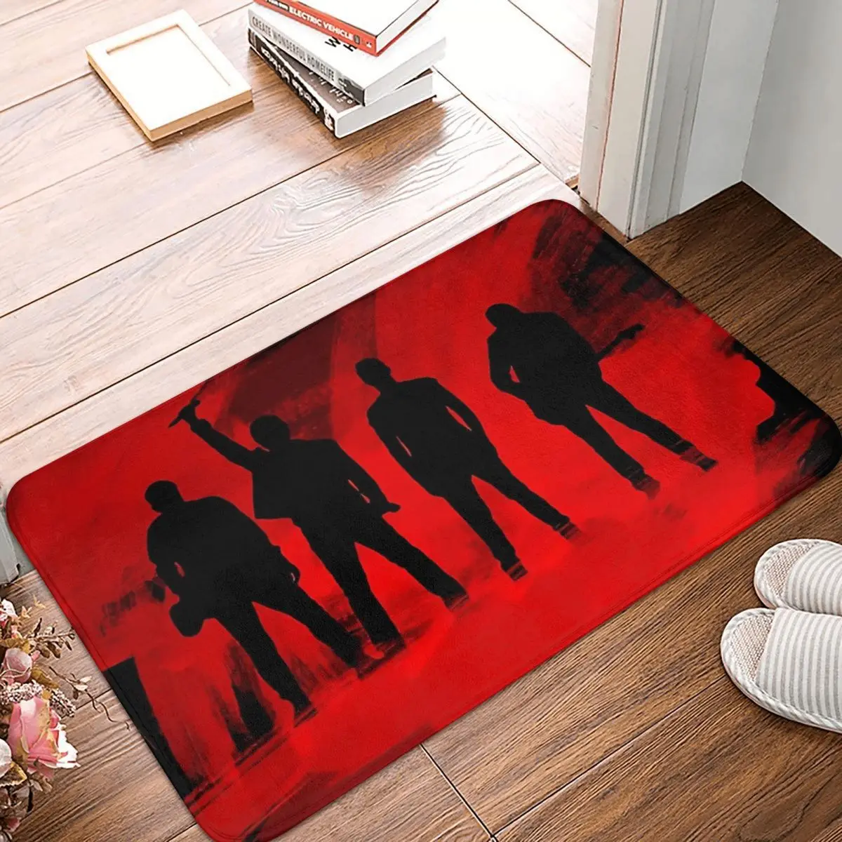 U2 Music Guitar Band Bath Non-Slip Carpet Silhoutte Living Room Mat Entrance Door Doormat Floor Decoration Rug