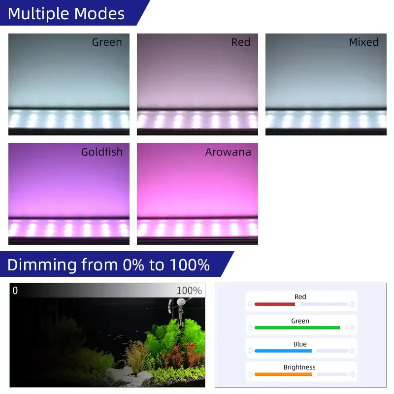 Аквариумная RGB-лампа для аквариума 10 Вт