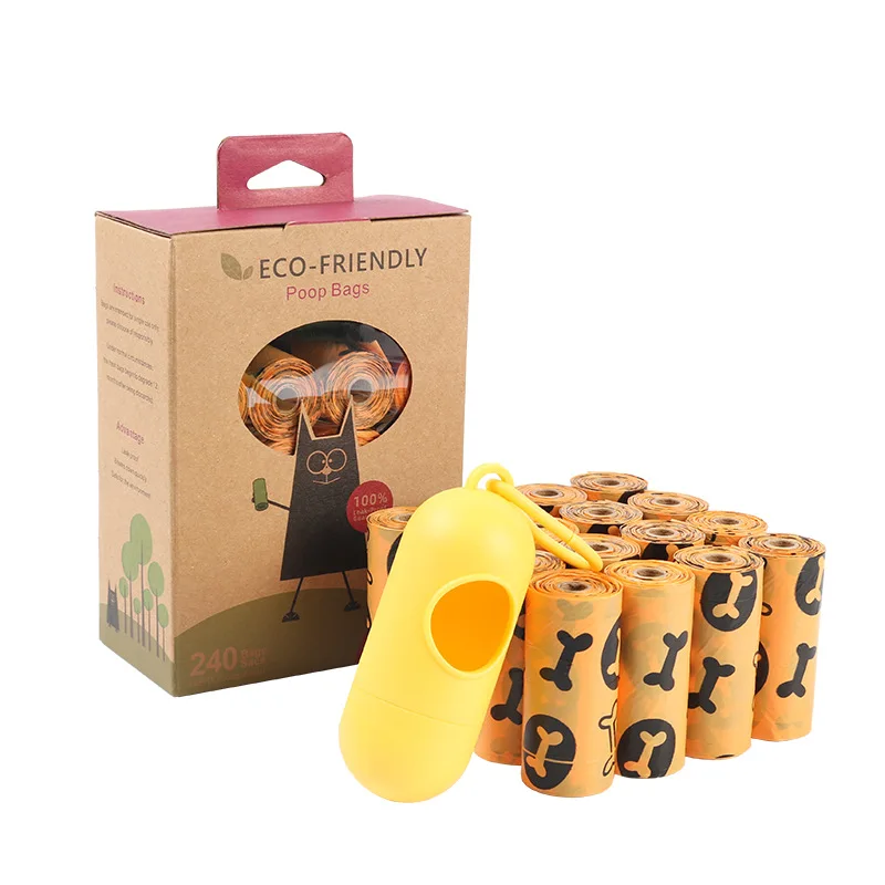 

8/16/18/21 Roll Biodegradable Pet Dog Poop Bag Dispenser Collector Bag Puppy Cat Pooper Scooper Bag Outdoor Clean Pets Supplies
