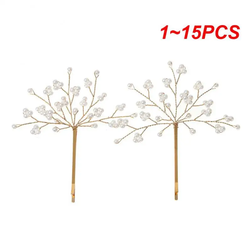 

1~15PCS Women Hairpins Hair Clips Headpieces Wedding Hair Jewelry Accessories Crystal Pearls Hair Forks for Bridal Hairstyle