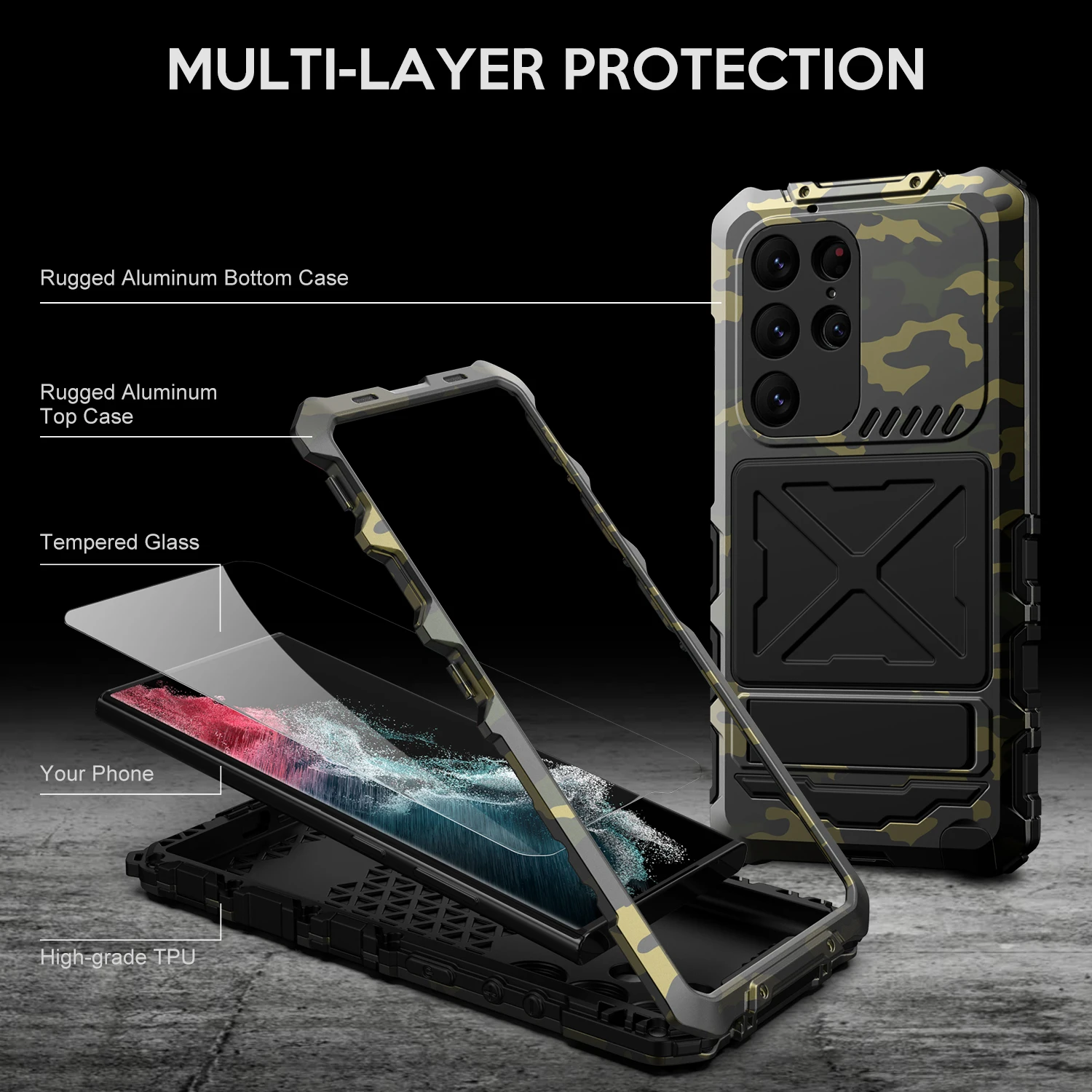 360 Full Metal Waterproof Phone Case For Samsung S23 S22 Ultra Plus S21FE Note 5G Aluminum Shockproof Armor Cover Fundas Couqe