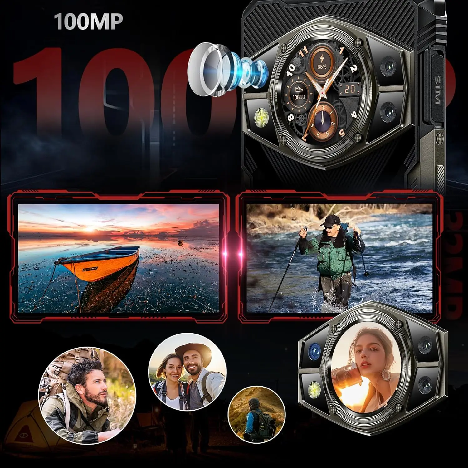 Фото CUBOT KingKong AX Прочный разблокированный Android14/MTK G99/24G RAM+256G ROM Dual SIM/6.58