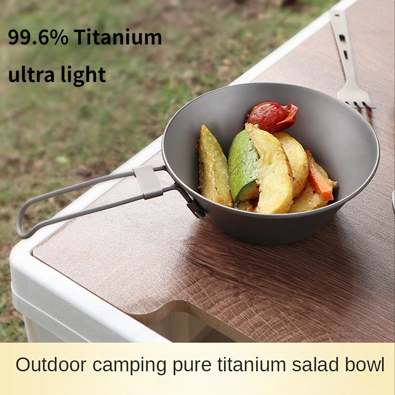 

Миска из чистого титана для снега, посуда для кемпинга на открытом воздухе, миска для пикника, складное портативное оборудование, сверхсвет...