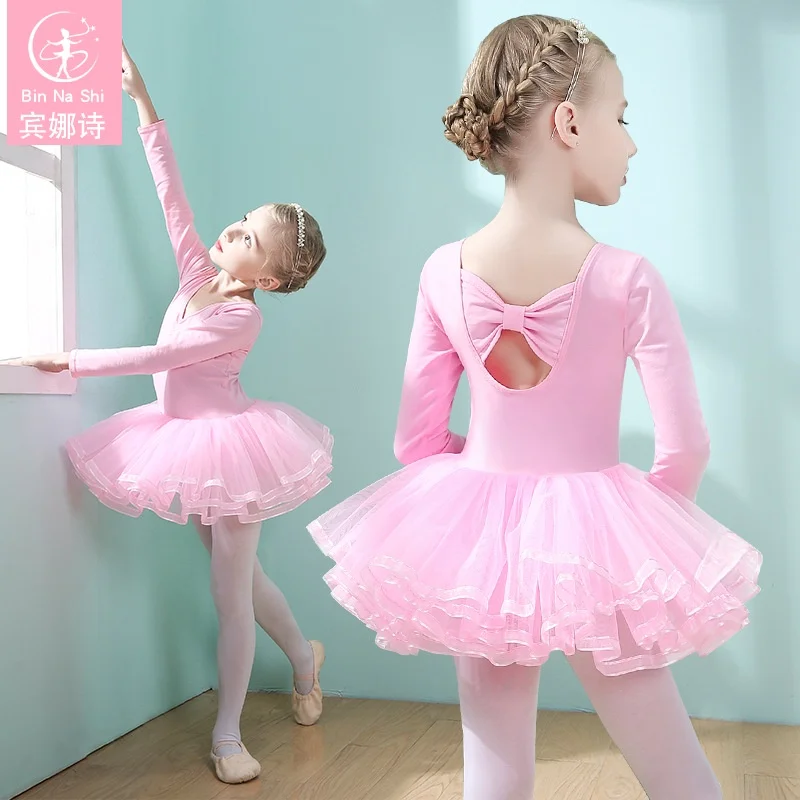 

Children's Dance Clothes Girls' Ballet Skirt Little Girls Practice Chinese Pink