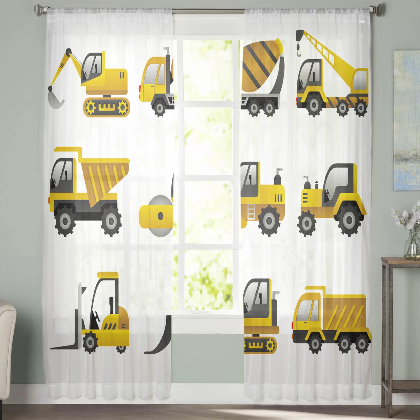 Полупрозрачные шторы для строительства гражданского строительного грузовика