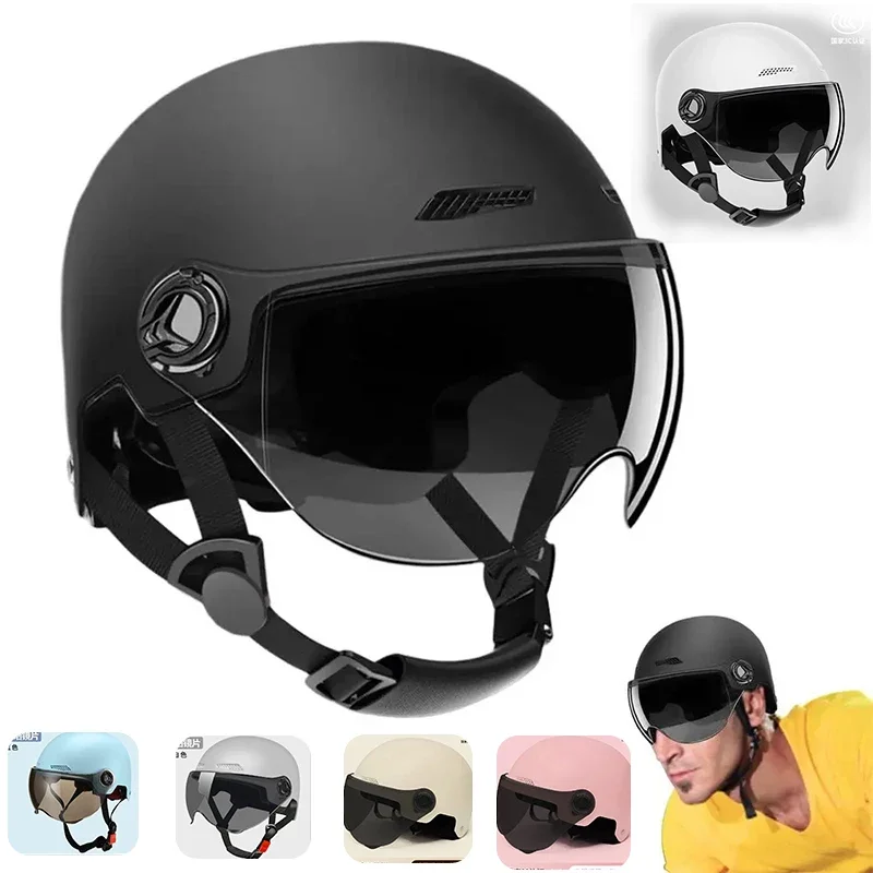 

Мотоциклетный шлем для мужчин и женщин, Классический скутер в стиле ретро, ультралегкий, закрытый на половину лица, для горных велосипедов, одобрен в Испании
