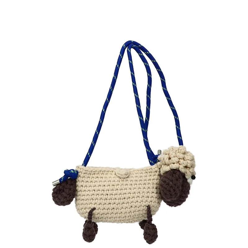 2024 Новинка! Сумка на плечо ручной работы в стиле овечки Shaun. Тканый. Одно