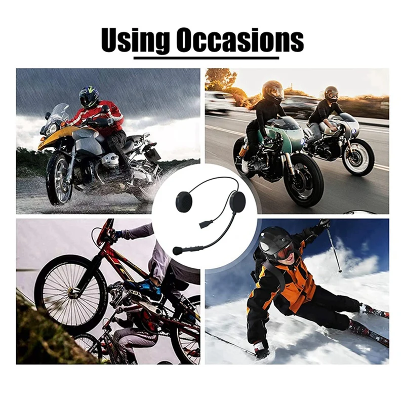 Bluetooth 5.2 Motorcycle Helmet Headset Wireless Earphone Handsfree Call Kit Stereo For MP3 Music Player Replacement Parts