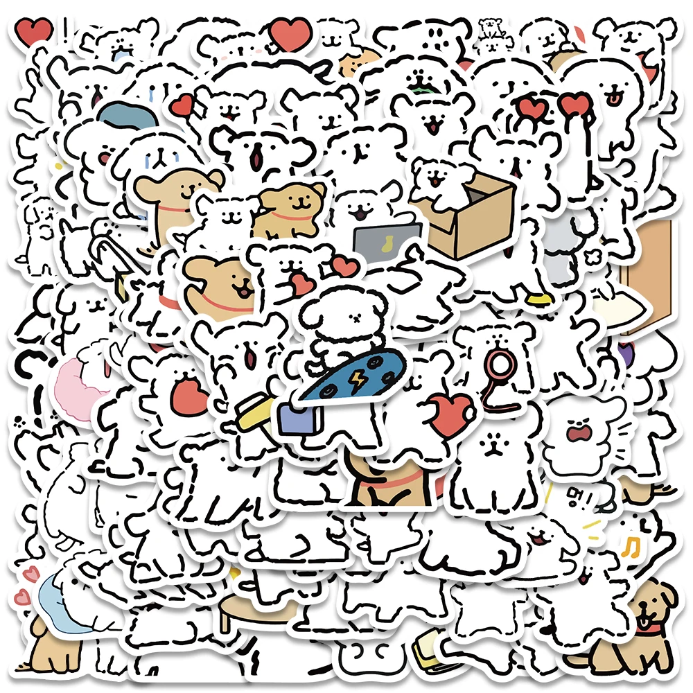 

10/50/100Pcs Cute Line Dog Stickers Cartoon Animal Decals For Kid Luggage Motorcycle Guitar Laptop Skateboard Graffiti Stickers