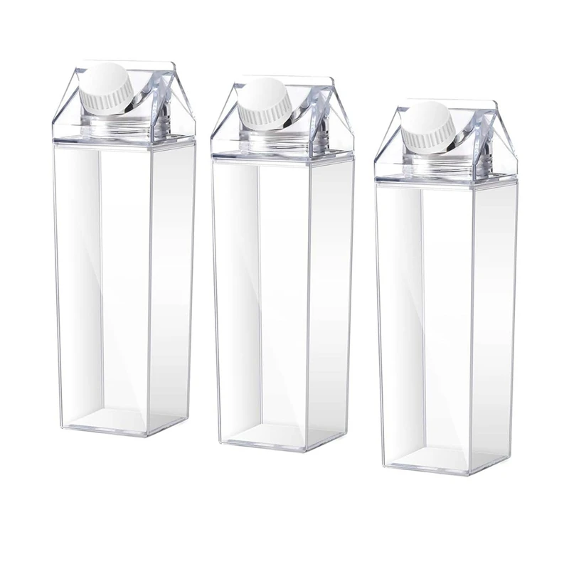 BMBY-3 Pcs 1000Ml квадратная пластиковая бутылка для молока и кофе портативная