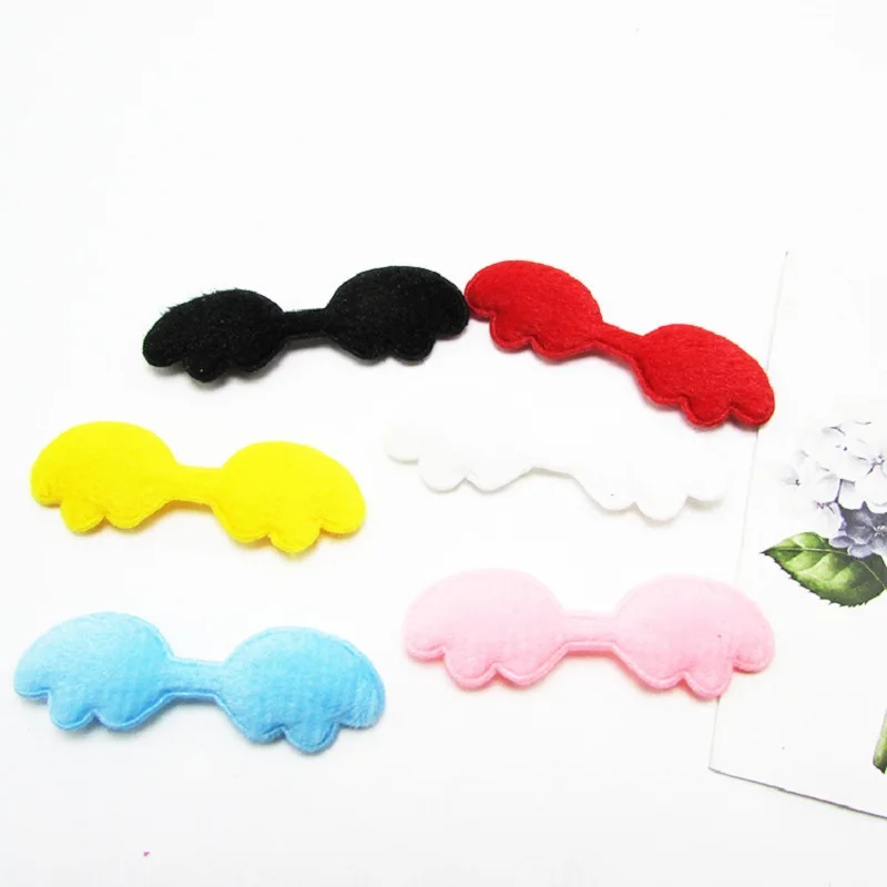 

40pcs 20*55mm Double-sided Plush Wings DIY Handmade Children's Hair Accessories Hairpin Clothes Applique Patches
